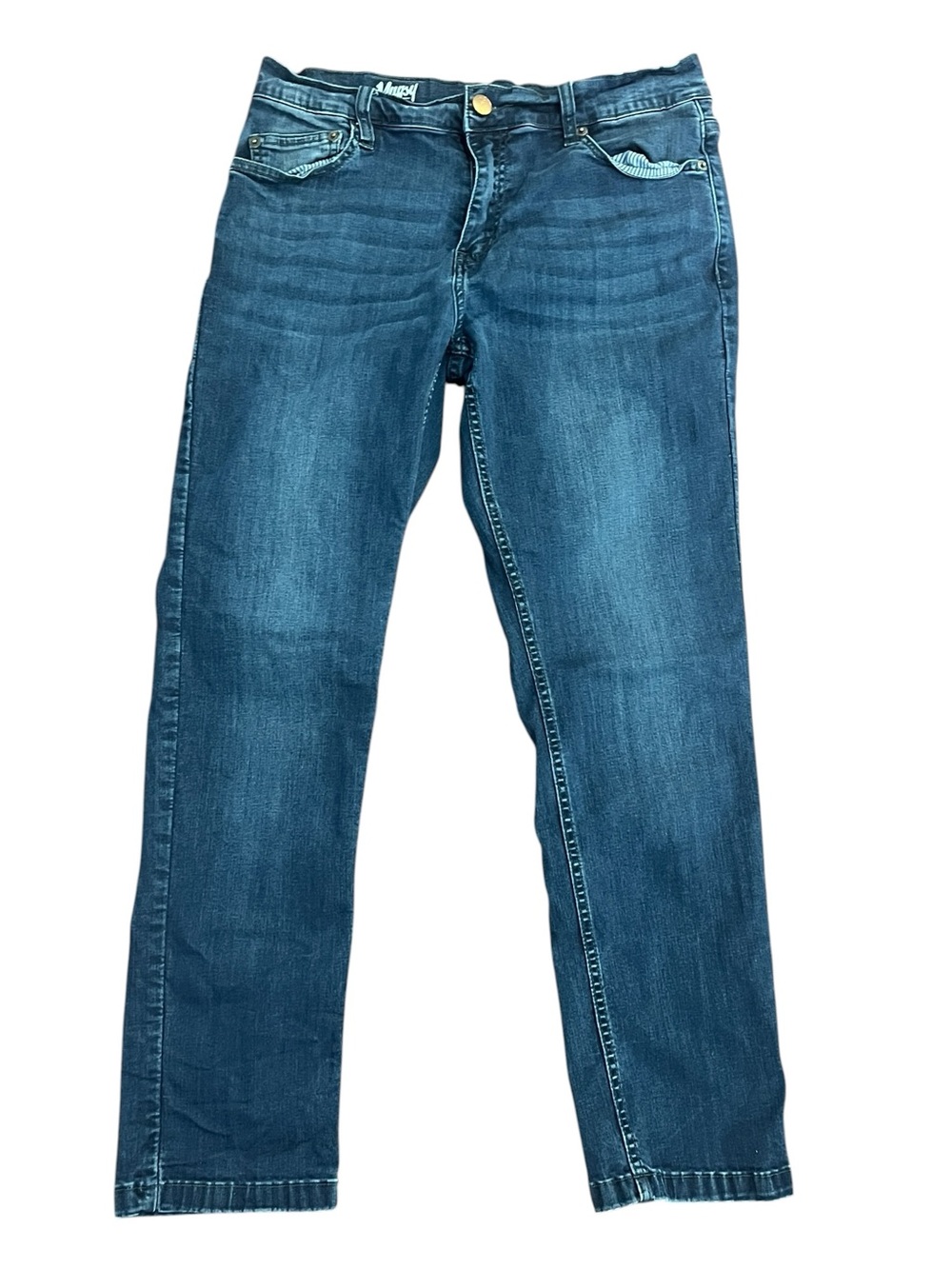 Mugsy Fultons Jeans Men’s 33x30 Dark Wash Stretch Denim Slim Straight Blue